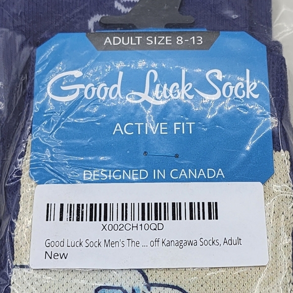 Good Luck Sock Men's The Great Wave off Kanagawa Socks - 8-13 - Picture 5 of 5